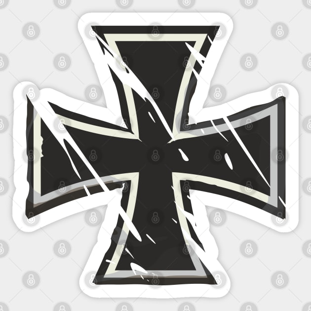 Damaged Iron Cross Sticker by FAawRay